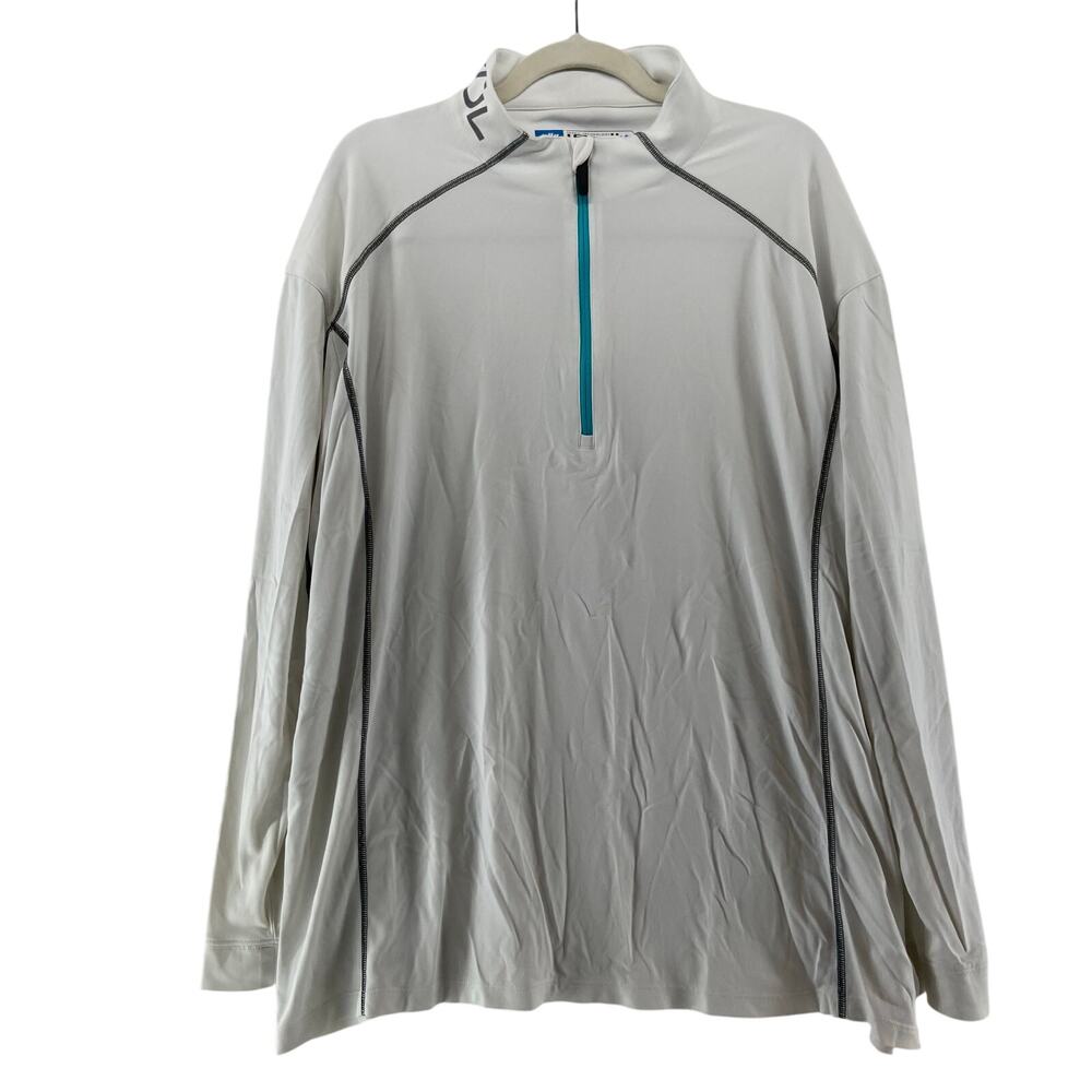 IBKUL Zip Front‎ Shirt Size XXL White